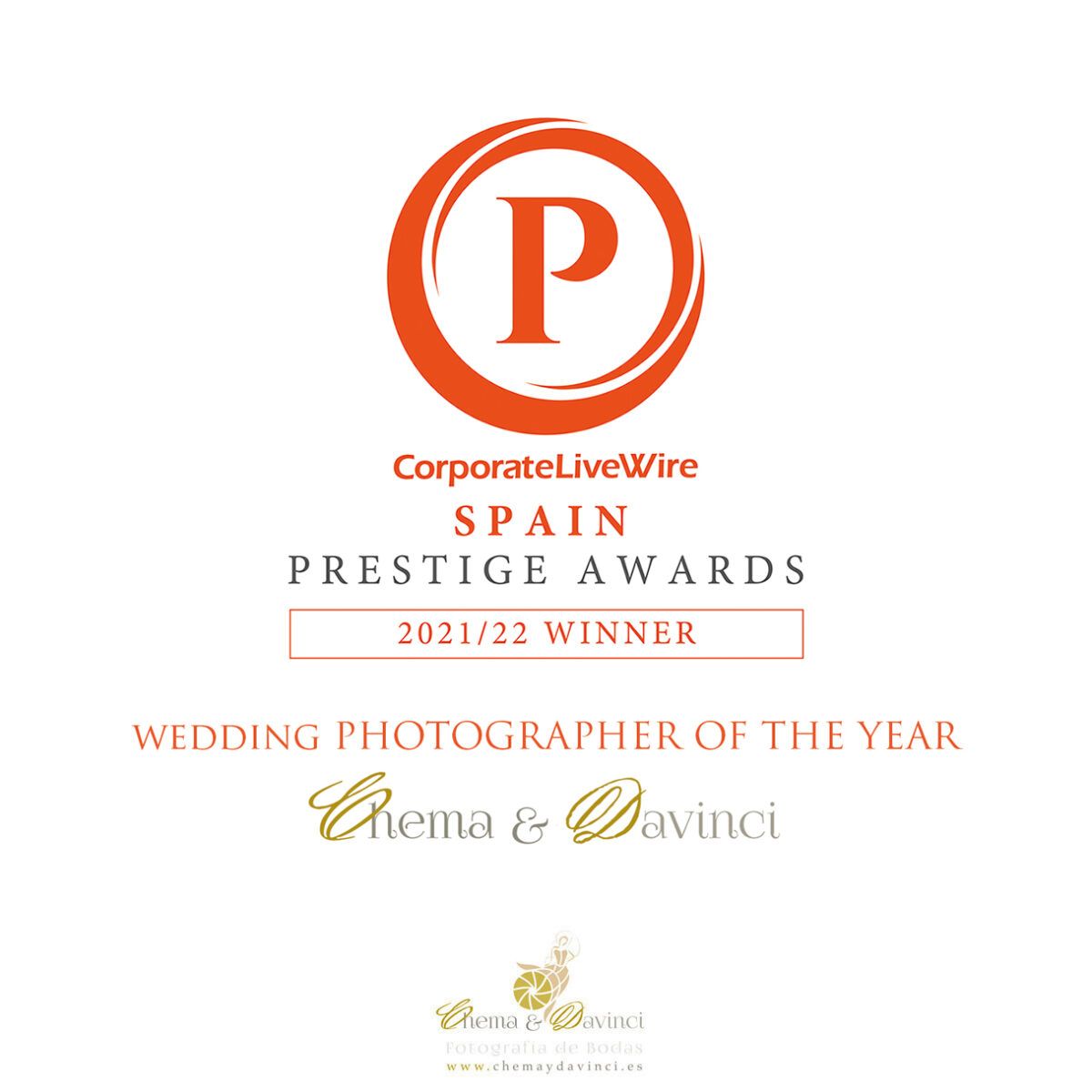 Chema & Davinci Mejor Fotógrafo del Año 2021-2022prestige-award-wedding-photographer-chemaydavinci-22 España en los Prestige Awards.
